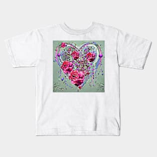 heart rich of roses Kids T-Shirt